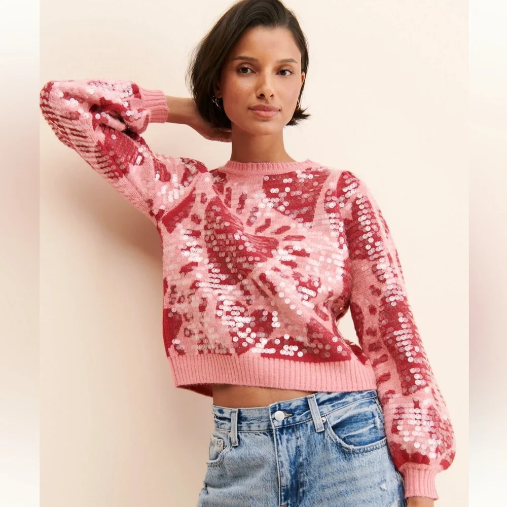 Farm Rio Sequins Knit Sweater - Picture 2 of 8